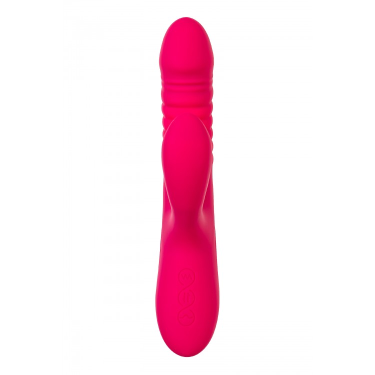 Klitoral uyarıcılı vibratör JOS Seri, silikon, pembe, 22 cm
