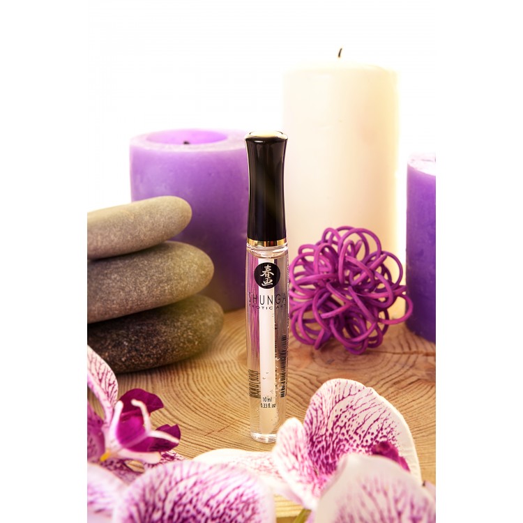 Shunga "İlahi Zevk" dudak parlatıcısı, buzlu ateş etkisi, çilek ve şampanya, 10 ml