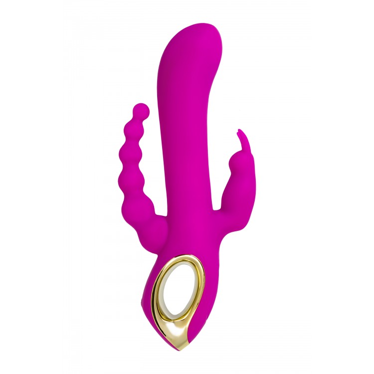 A-Toys by TOYFA TRINNY Üçlü Vibratör, Silikon, Mor, 21.5 cm