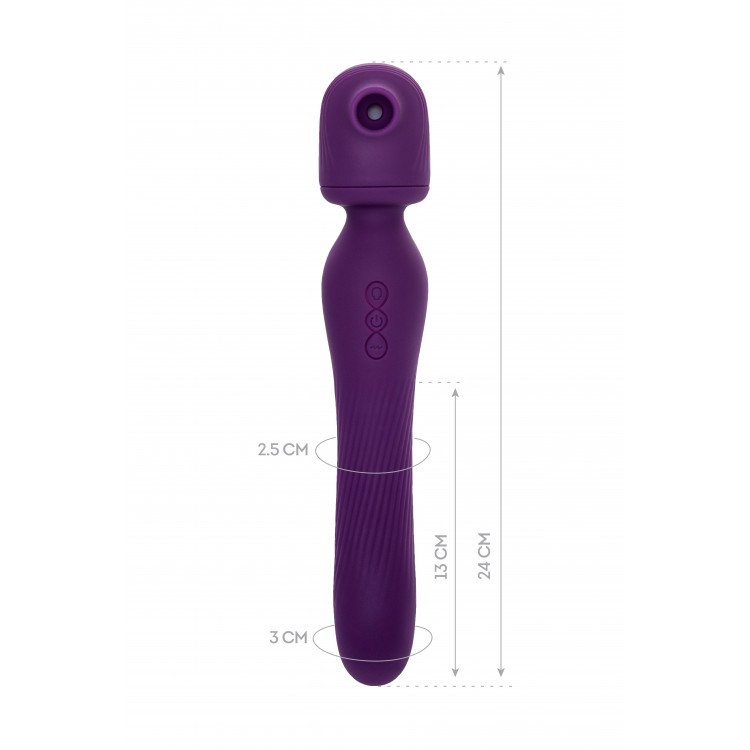 JOS Kisom 2'si 1 arada Vibratör, Silikon, Mor, 24 cm