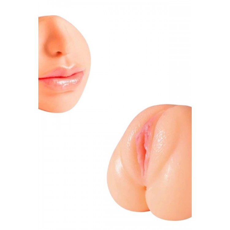 XOXO Gerçekçi Mastürbatör, 3 Girişli, TPE Malzeme, Ten Rengi 550 gr