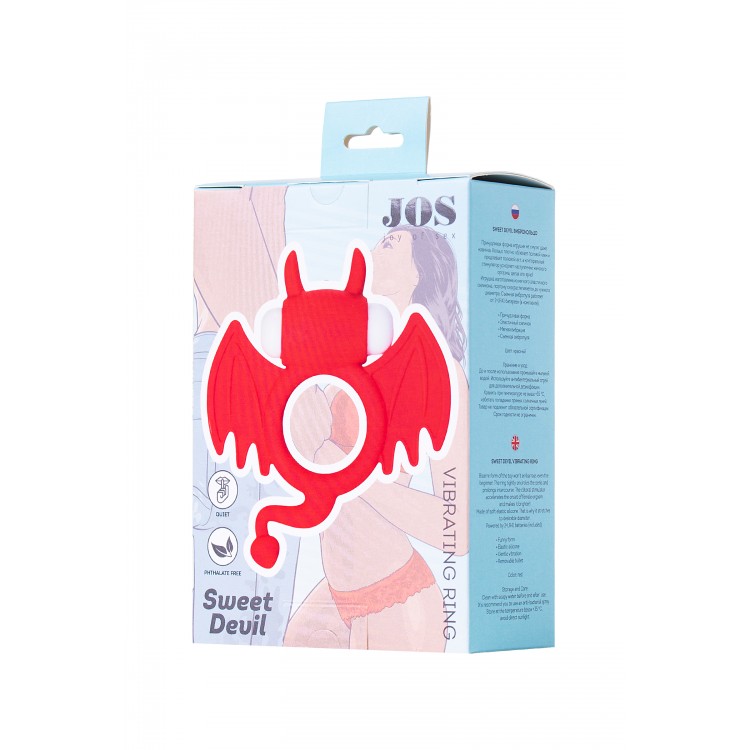 JOS SWEET DEVİL Penis Halkası, silikon, kırmızı, 8,5 cm