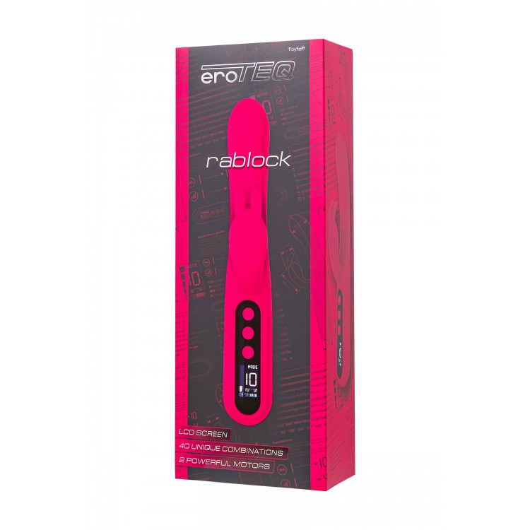 eroTeq Klitoral uyarımlı G noktası vibratörü Rablock, silikon, pembe, 23,5 cm