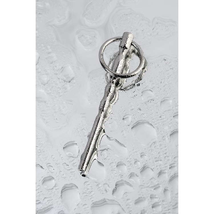 Üretral Plug TOYFA Metal Balıksırtı, taban halkalı, metal, gümüş, 10,5 cm