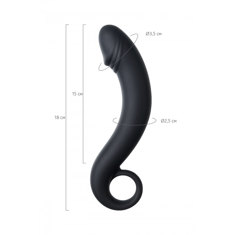 TOYFA POPO Pleasure Dorado anal stimülatörü, su geçirmez, silikon, siyah, 18 cm, Ø 3,5 cm